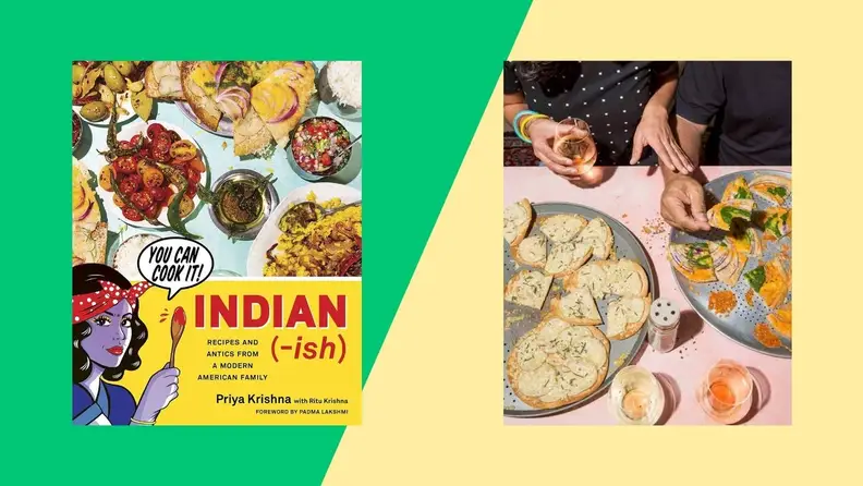 Front and back of cookbook cover that have Indian cuisines as artwork.