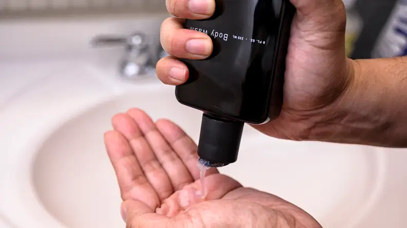 Hawthorne product being squeezed from a bottle