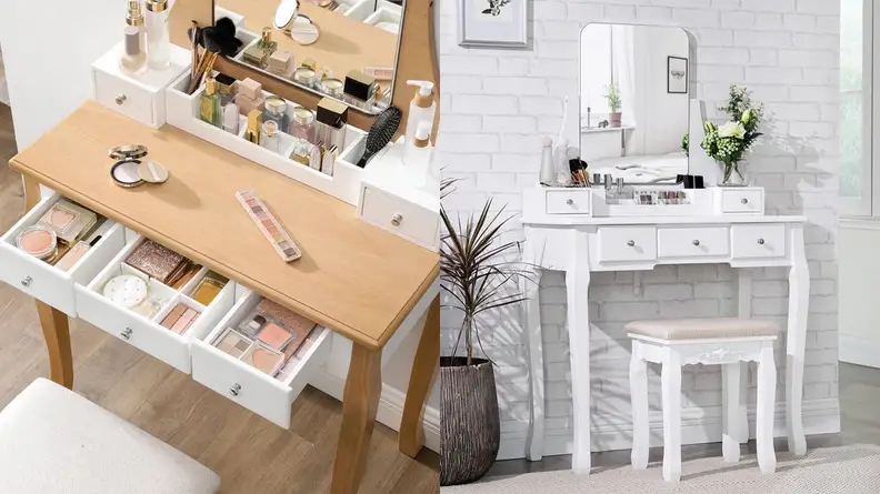The House of Hampton Beauregard Vanity Set with Mirror.