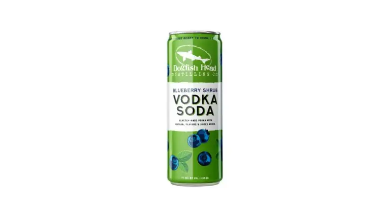 A can of hard seltzer on a white background.