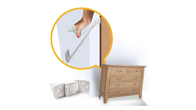 Dresser straps for babyproofing