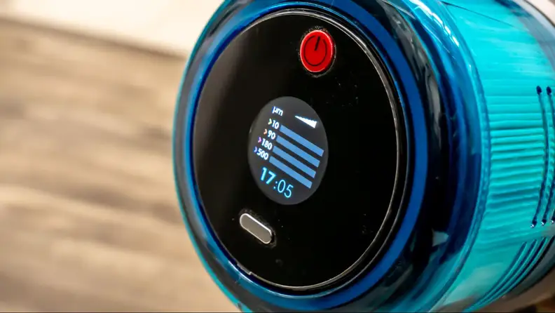 The LCD screen on the back of the Dyson Gen5outsize Absolute.