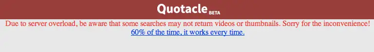 An error message appears on Quotacle