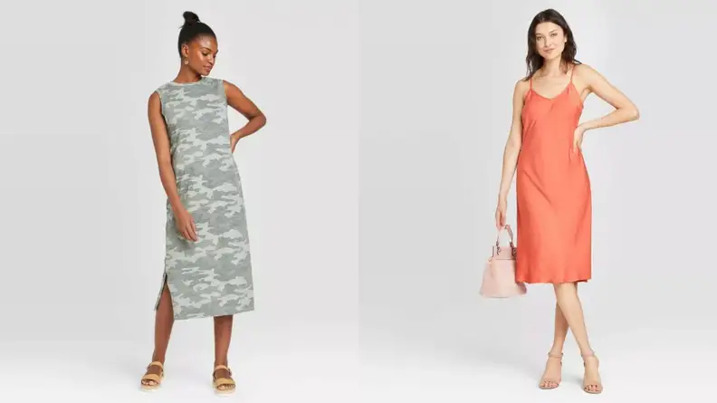 camo and slip dress