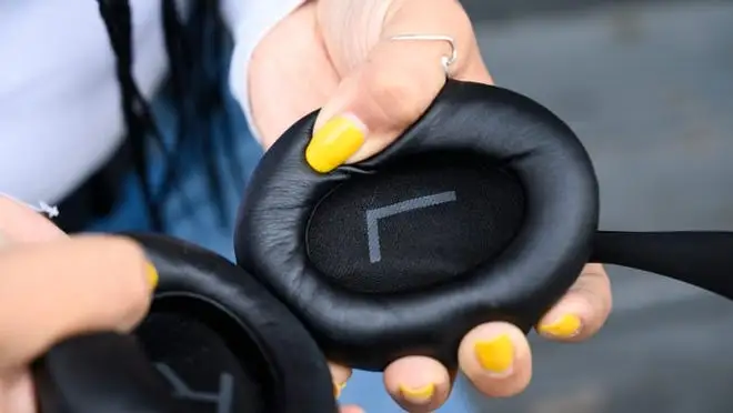 The inside of a pair of Bose 700 wireless headphones.