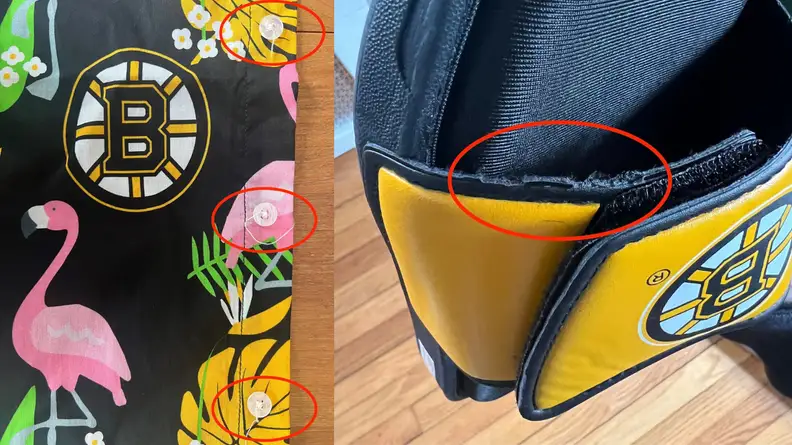 Close up of quality defects