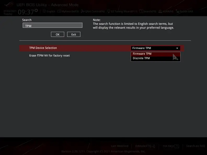 Screenshot of a motherboard BIOS menu