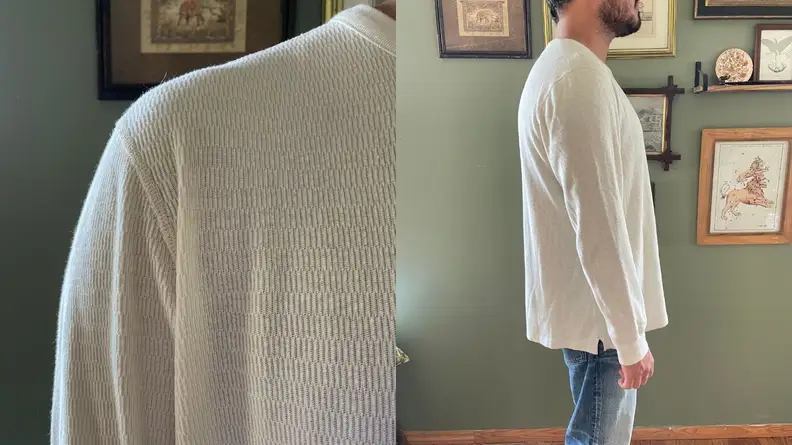 AE77 Honeycomb Thermal Crewneck shirt.