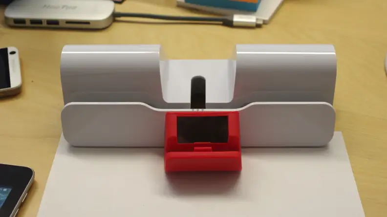 The Osmo base holds your tablet, and the mirror sits on top of the tablet's camera