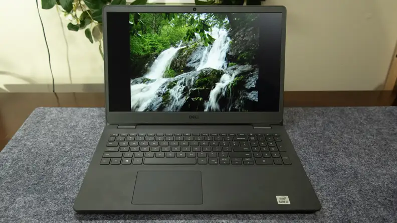 An open laptop on top of a desk