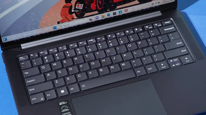 A close up of a laptop keyboard