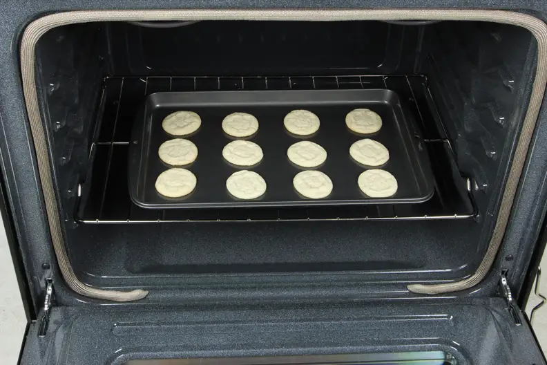 cookies inside oven