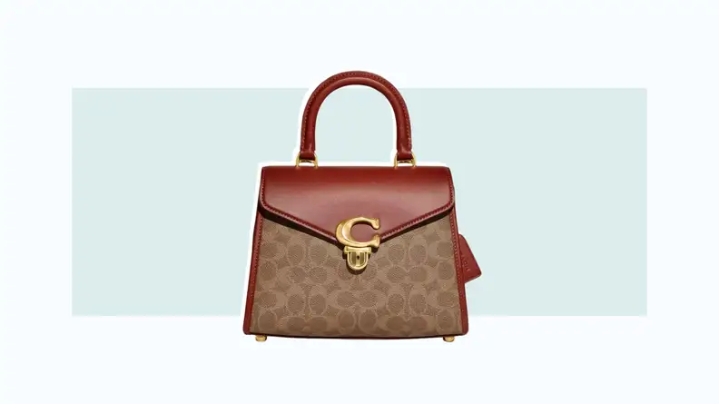 A handbag made from coated canvas in Coach’s signature ‘C’-logo print.