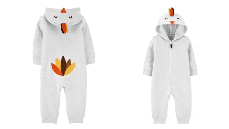 Baby zip-up Thanksgiving outfit