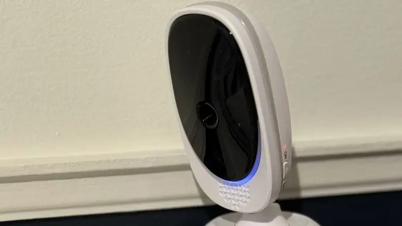 A close-up of the baby monitor's camera.