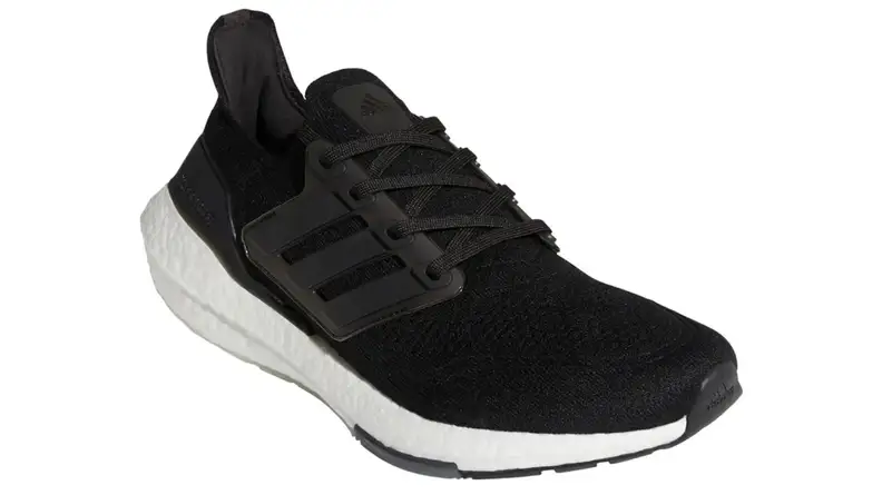 An image of a black Adidas UltraBoost 21 Running Shoe.