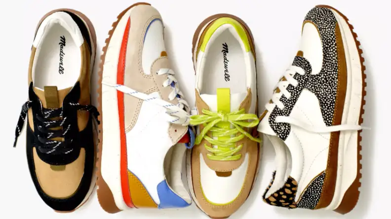 Colorful sneakers.