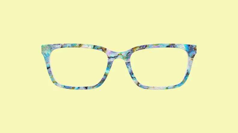 top of glasses on yellow background