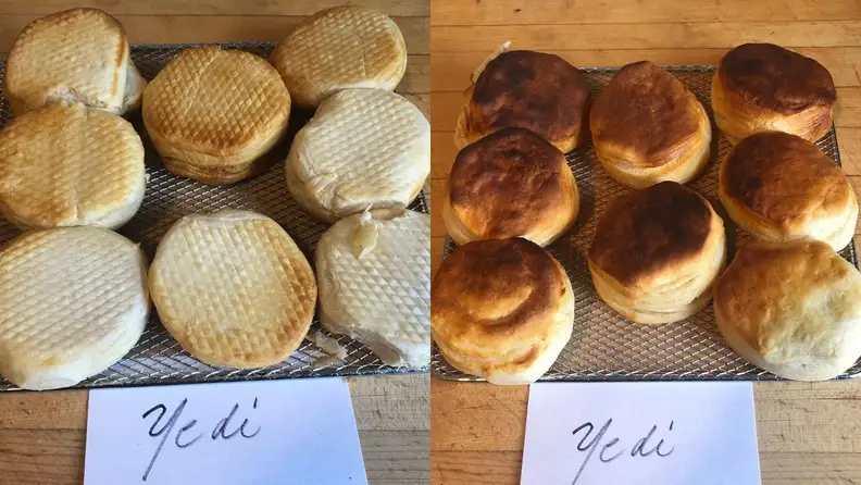 When we cooked biscuits in the Yedi Air Fryer Oven XL, they burned on top and barely cooked on the bottom.