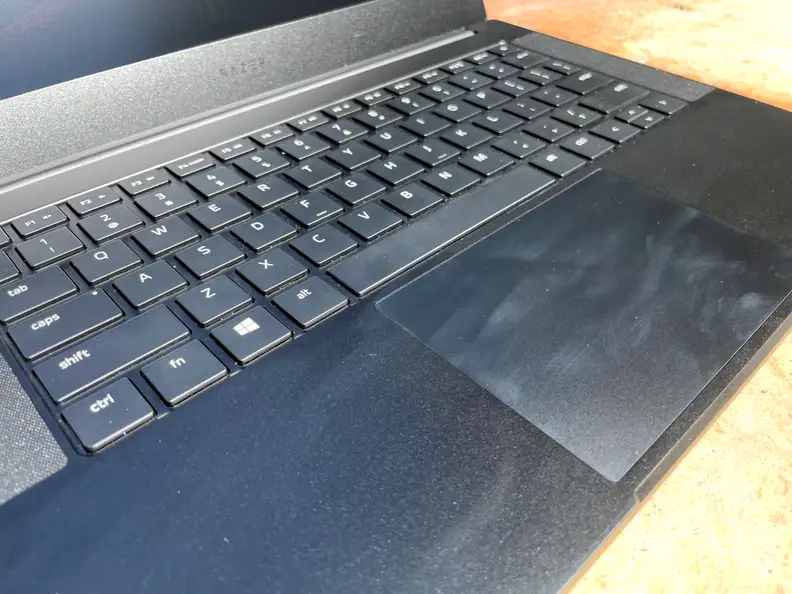 The Razer Blade 14 looks great, smudges easily.