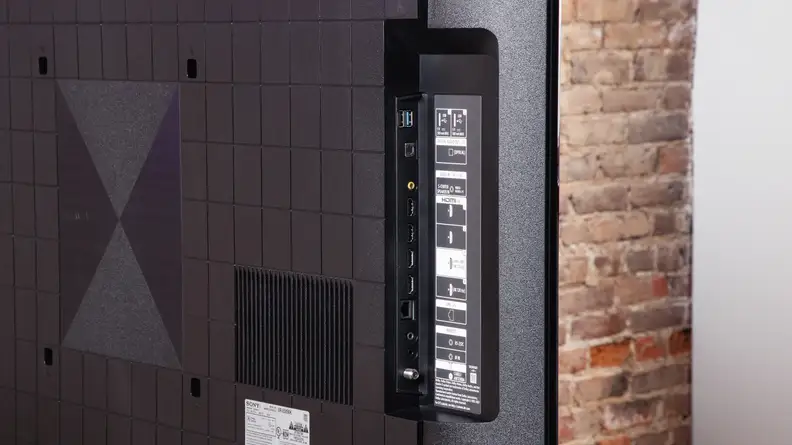 The back of a Sony X90K LED TV, displaying several inputs for device connectivity.