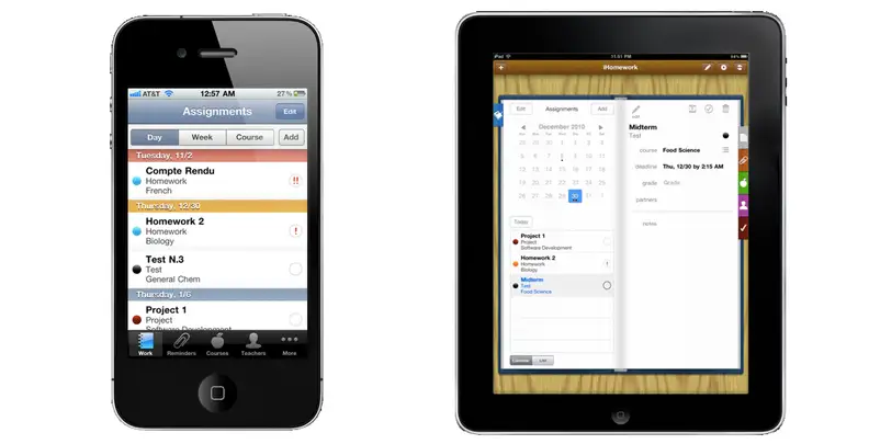 The iHomework app