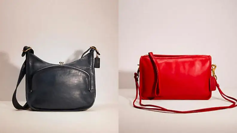 One black and one red vintage Coach bag, both have been restored to original conditions.