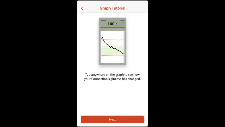Screenshots of in-app use of the Freestyle’s Libre 2 app.