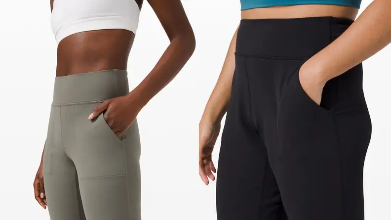 A closeup of the side pockets on Lululemon Align joggers