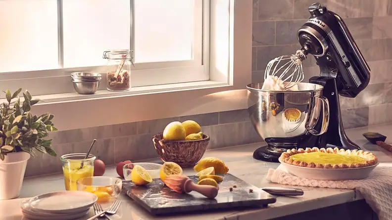 You can buy high-end KitchenAid appliances from Home Depot.