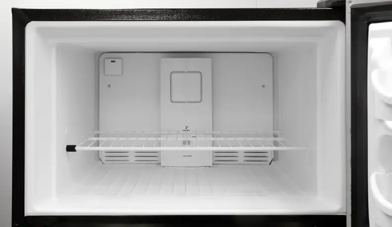 No icemaker in the Frigidaire FFTR1821QS means plenty of space for frozen food.