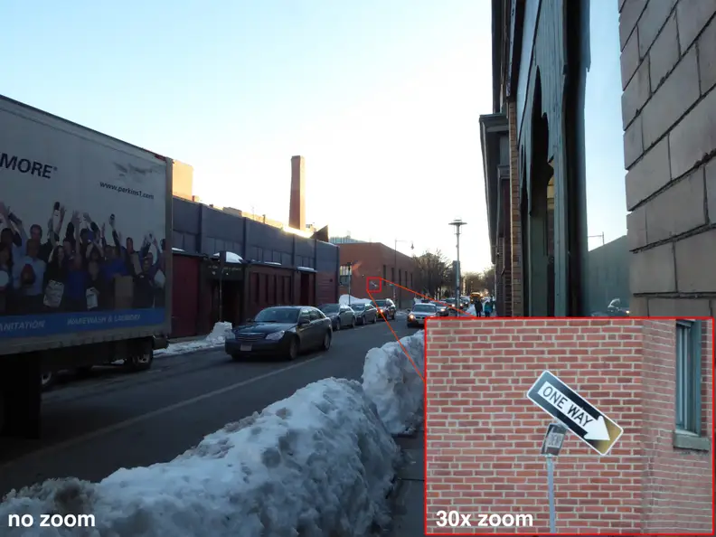 The image above shows the full extent of zooming power that the ZS50 has.