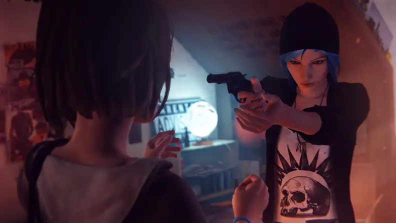 Life is Strange Chloe in her room with a gun