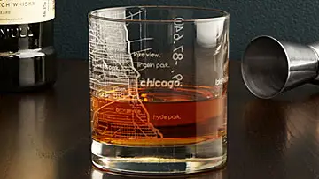 Etched City Map Glasses