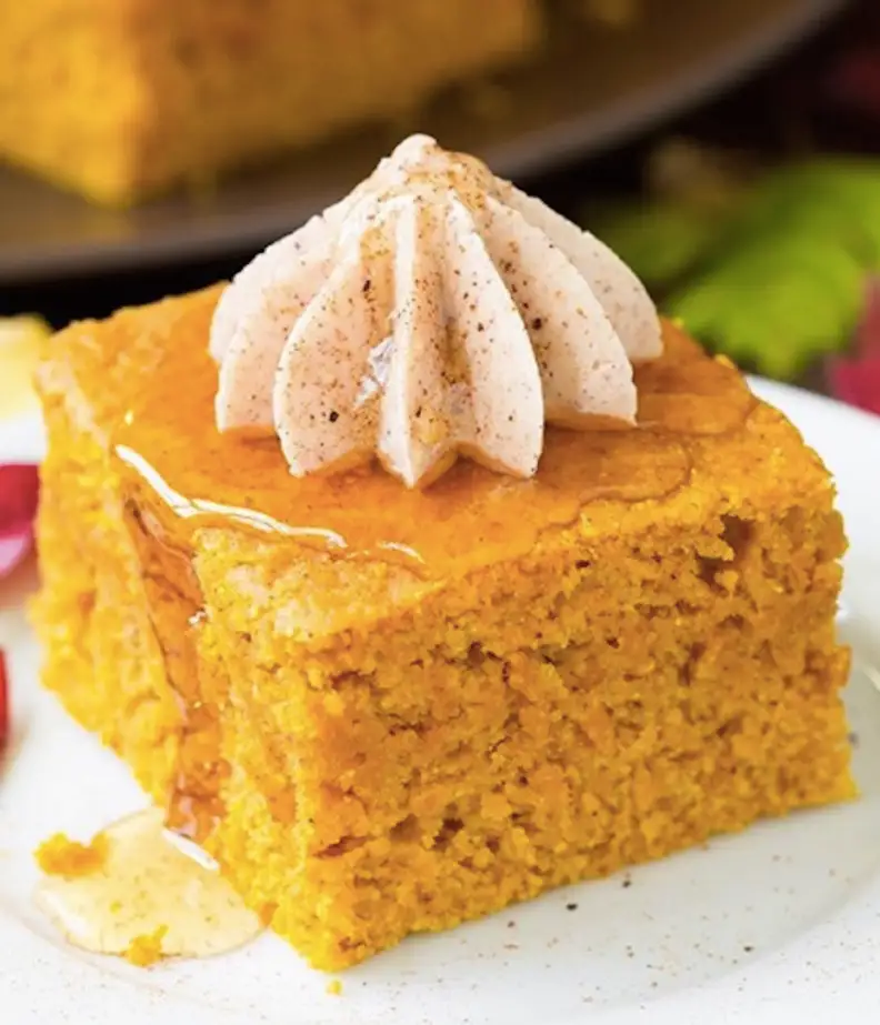 Pumpkin Cornbread with Cinnamon Honey Butter
