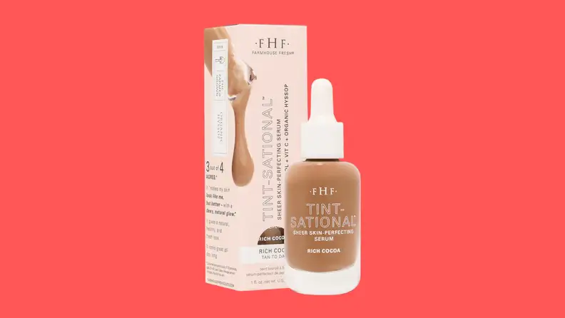 Tinted serum on a red background