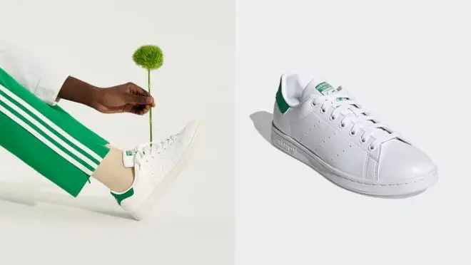 White sneakers with green accents
