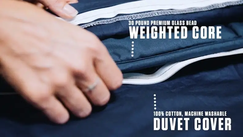 This weighted blanket comes with a machine-washable cover.