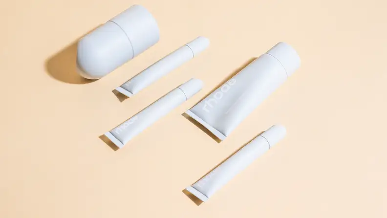 Assortment of grey minimalistic beauty products