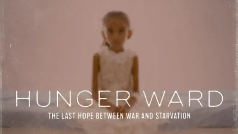 A title card from the film "Hunger Ward."
