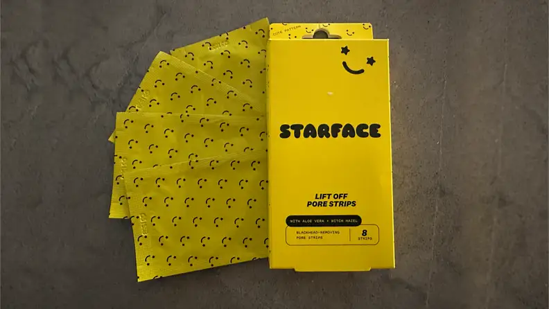 Starface Pore Strips against a dark grey background.