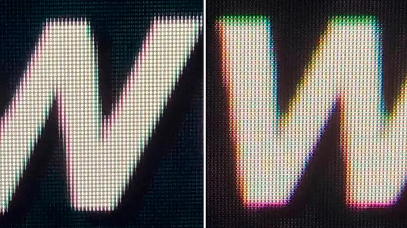 A side-by-side comparison of the pixels found on the LG C2 and the Samsung S95B