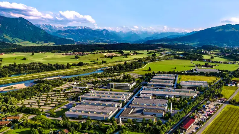 An aerial shot of the Blaichach Bosch facility.