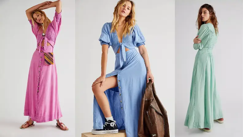 This unique dress comes in a variety of fun springtime colors.