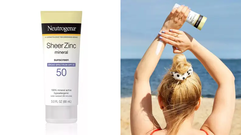 The Neutrogena Sheer Zinc Sunscreen Lotion SPF 50.