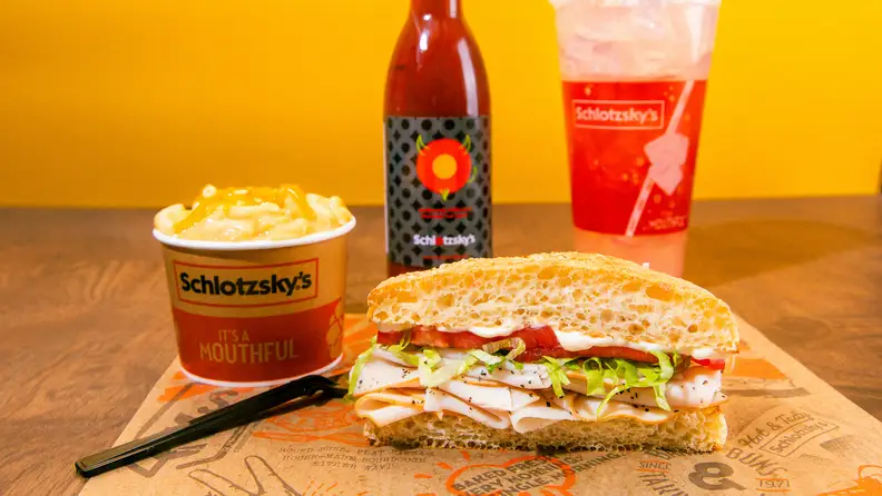 A sandwich cut in half