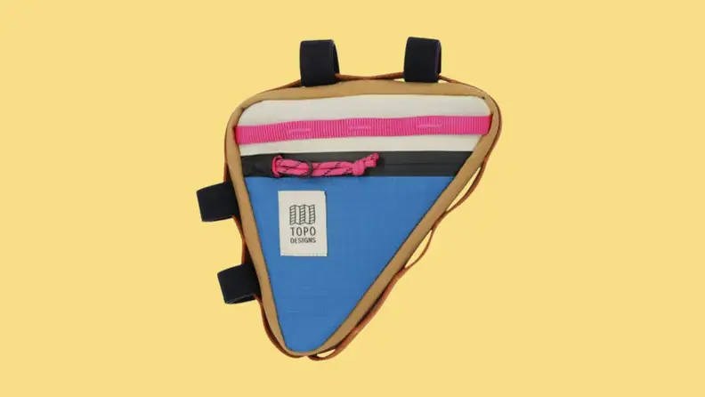 multicolored bike bag