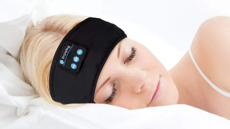 It looks like a headband, but it's actually a set of headphones to wear at night.