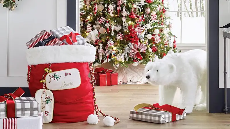 You can have this gift sack customized with a child's name for a magical touch.