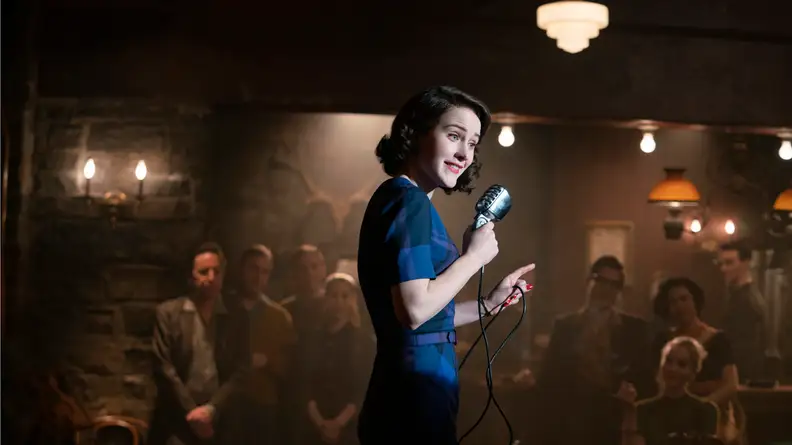 Rachel Brosnahan in The Marvelous Mrs. Maisel.